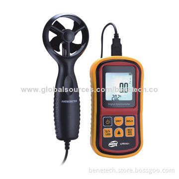 BENETECH Anemometer, 0-45m/Second Velocity Range, 0-45°C Air Temperature Range, High-accuracy